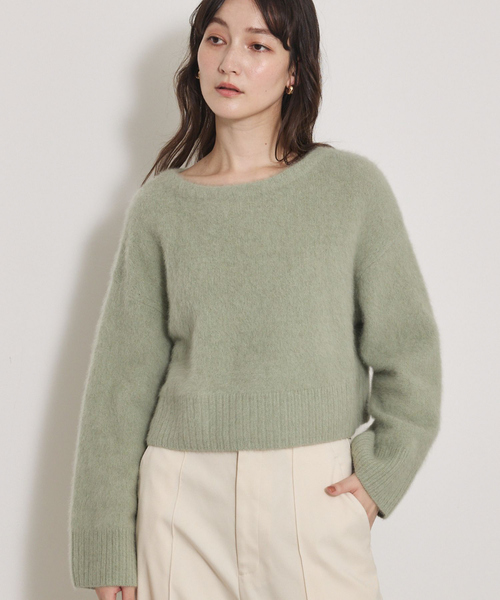 qualite(カリテ)の「「上質な肌ざわり」フォックスウールショートプルオーバー/ニット/秋服/冬服/バーガンディ/ハイゲージニット(ニット/セーター・レディース・チャコールグレー/グリーン/アイボリー/ワイン・フリー)」の5枚目の写真