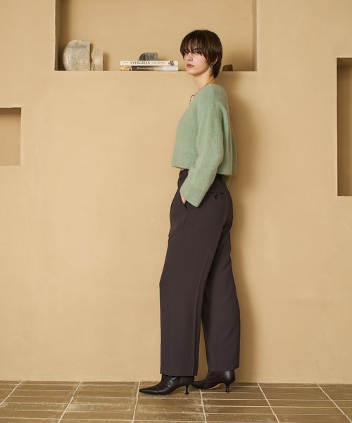 qualite(カリテ)の「「上質な肌ざわり」フォックスウールショートプルオーバー/ニット/秋服/冬服/バーガンディ/ハイゲージニット(ニット/セーター・レディース・チャコールグレー/グリーン/アイボリー/ワイン・フリー)」の7枚目の写真