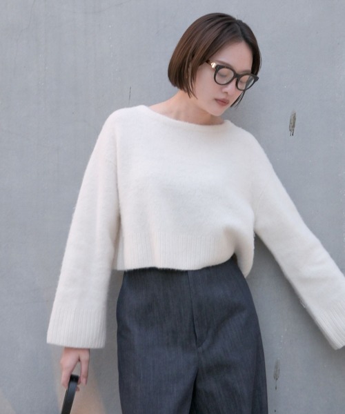 qualite(カリテ)の「「上質な肌ざわり」フォックスウールショートプルオーバー/ニット/秋服/冬服/バーガンディ/ハイゲージニット(ニット/セーター・レディース・チャコールグレー/グリーン/アイボリー/ワイン・フリー)」の10枚目の写真