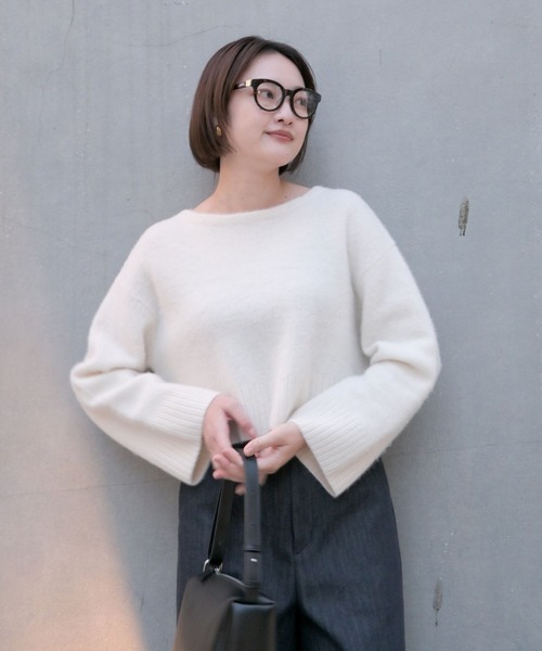 qualite(カリテ)の「「上質な肌ざわり」フォックスウールショートプルオーバー/ニット/秋服/冬服/バーガンディ/ハイゲージニット(ニット/セーター・レディース・チャコールグレー/グリーン/アイボリー/ワイン・フリー)」の11枚目の写真