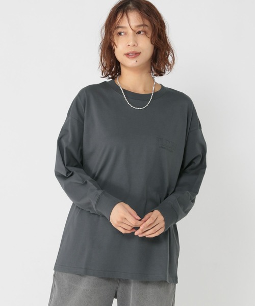 studio CLIP(スタディオクリップ)の「ハンドグラフィックロングスリーブTシャツ(Tシャツ/カットソー・レディース・オフホワイト/ライトグリーン/チャコール・FREE)」の6枚目の写真