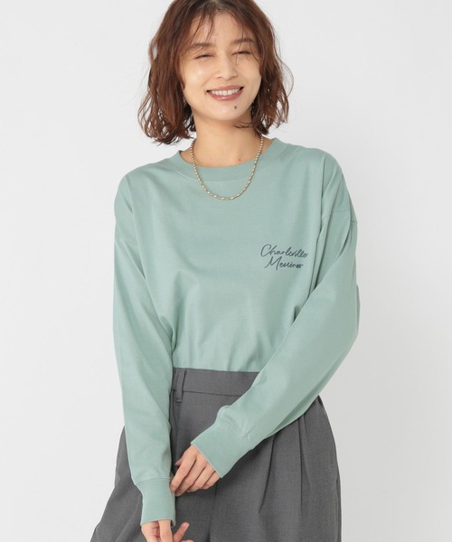 studio CLIP(スタディオクリップ)の「ハンドグラフィックロングスリーブTシャツ(Tシャツ/カットソー・レディース・オフホワイト/ライトグリーン/チャコール・FREE)」の12枚目の写真