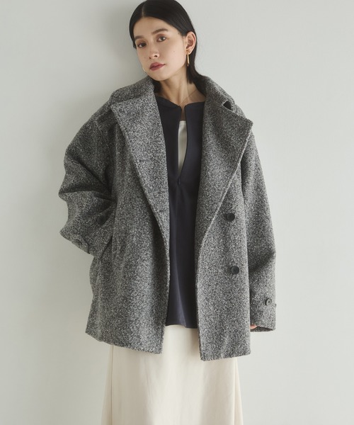 hunch（ハンチ）の「くるくるブークレ ミディアムコート（その他アウター・レディース・カーキブラウン/クリーム/杢グレー・FREE）」の5枚目の写真