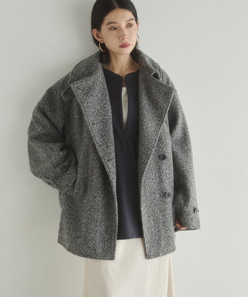 hunch（ハンチ）の「くるくるブークレ ミディアムコート（その他アウター・レディース・カーキブラウン/クリーム/杢グレー・FREE）」の6枚目の写真