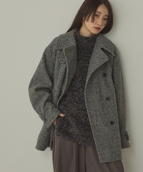 hunch（ハンチ）の「くるくるブークレ ミディアムコート（その他アウター・レディース・カーキブラウン/クリーム/杢グレー・FREE）」の7枚目の写真