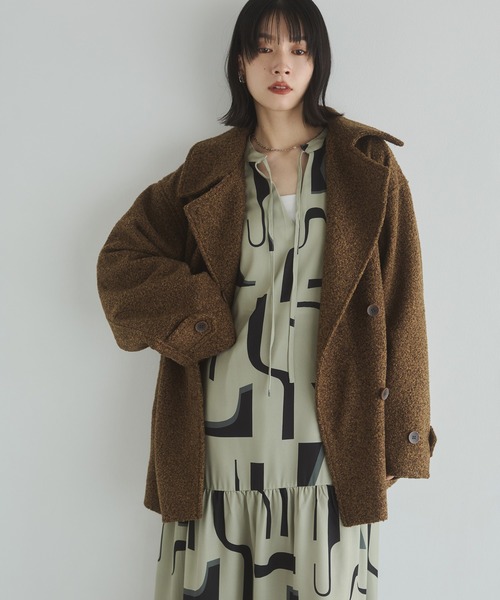 hunch（ハンチ）の「くるくるブークレ ミディアムコート（その他アウター・レディース・カーキブラウン/クリーム/杢グレー・FREE）」の20枚目の写真