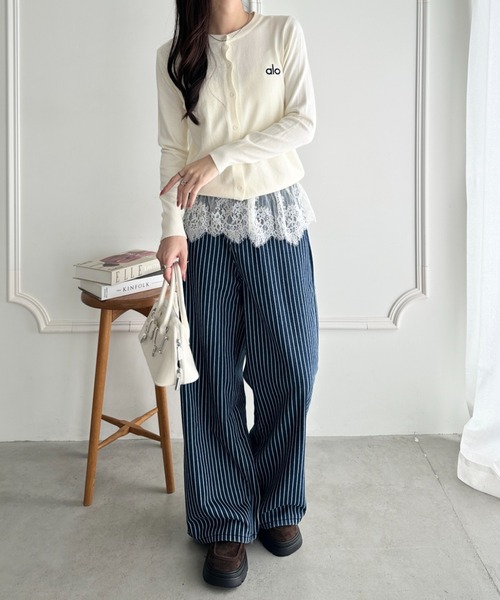 セール】ストライプワイドデニムパンツ（デニムパンツ）｜wears