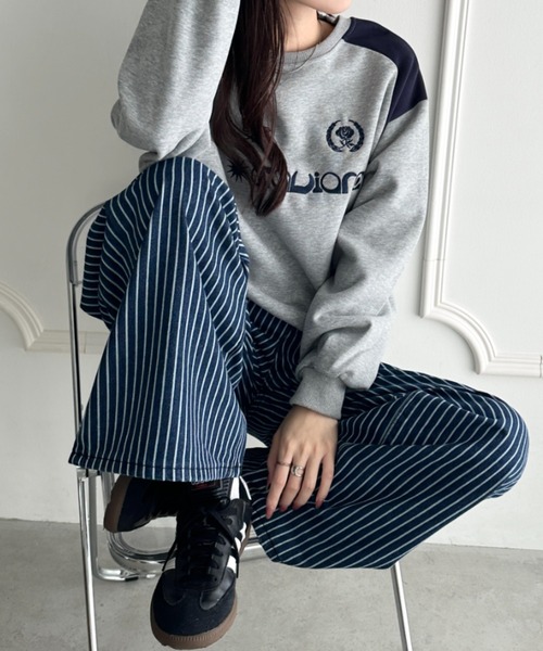 セール】ストライプワイドデニムパンツ（デニムパンツ）｜wears