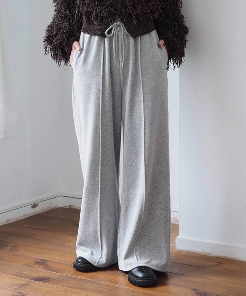 tiptop（ティップトップ）の「ベロアピンタックワイドパンツ（スウェットパンツ・レディース・グレー/ブラック・FREE）」の14枚目の写真