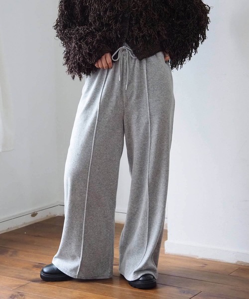 tiptop（ティップトップ）の「ベロアピンタックワイドパンツ（スウェットパンツ・レディース・グレー/ブラック・FREE）」の18枚目の写真