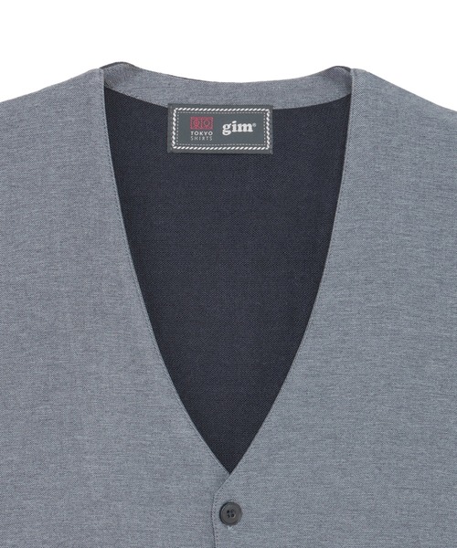 BRICK HOUSE by TOKYO SHIRT（ブリックハウス）の「【東京シャツ×gim(R) 】前身カットソー デニムライク ジレ（ベスト・メンズ・ブラウン/ブルー/ブラック・M/L/LL/XL）」の16枚目の写真