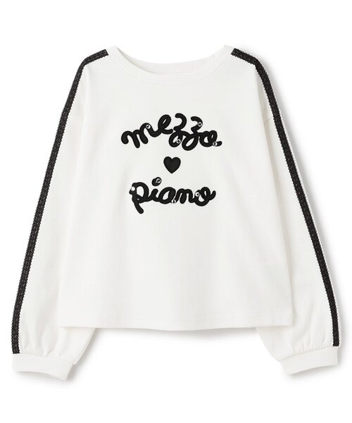 袖ラインレースロゴ　長袖Tシャツ