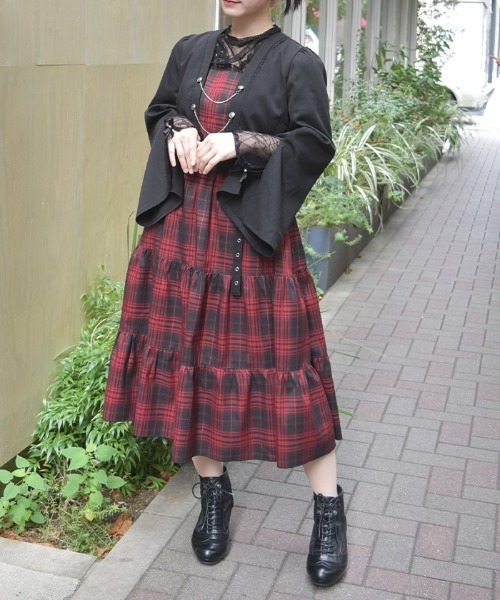 axes femme(アクシーズファム)の「レイヤード風ティアードワンピース(ワンピース・レディース・ネイビー/ブラック/ワイン・FREE)」の2枚目の写真