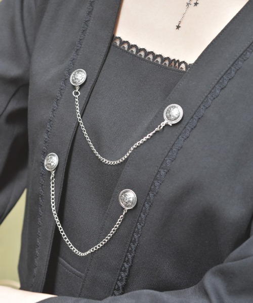 axes femme(アクシーズファム)の「レイヤード風ティアードワンピース(ワンピース・レディース・ネイビー/ブラック/ワイン・FREE)」の7枚目の写真