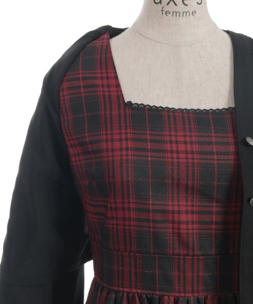 axes femme(アクシーズファム)の「レイヤード風ティアードワンピース(ワンピース・レディース・ネイビー/ブラック/ワイン・FREE)」の14枚目の写真