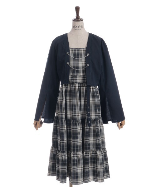 axes femme(アクシーズファム)の「レイヤード風ティアードワンピース(ワンピース・レディース・ネイビー/ブラック/ワイン・FREE)」の21枚目の写真