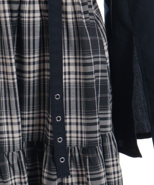 axes femme(アクシーズファム)の「レイヤード風ティアードワンピース(ワンピース・レディース・ネイビー/ブラック/ワイン・FREE)」の16枚目の写真