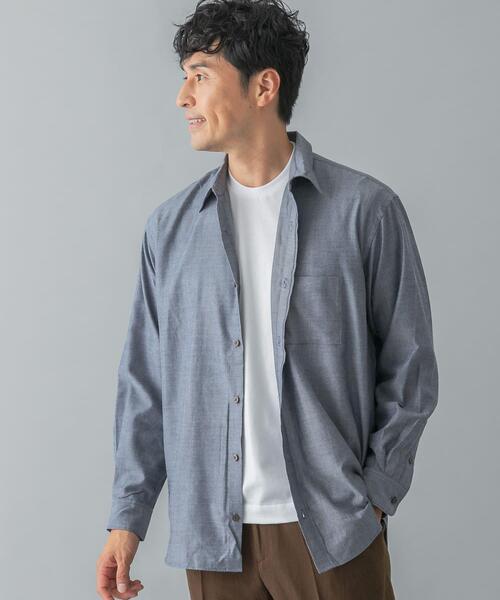 URBAN RESEARCH ROSSO MEN(アーバンリサーチロッソメン)の「『蓄熱 / XLサイズあり』アーバンリラックスサーモネルレギュラーシャツ(シャツ/ブラウス・メンズ・アイボリー/ブラック/ライトグレー/ダークブラウン/インディゴブルー/ネイビー・SMALL/MEDIUM/LARGE/X-LARGE)」の6枚目の写真