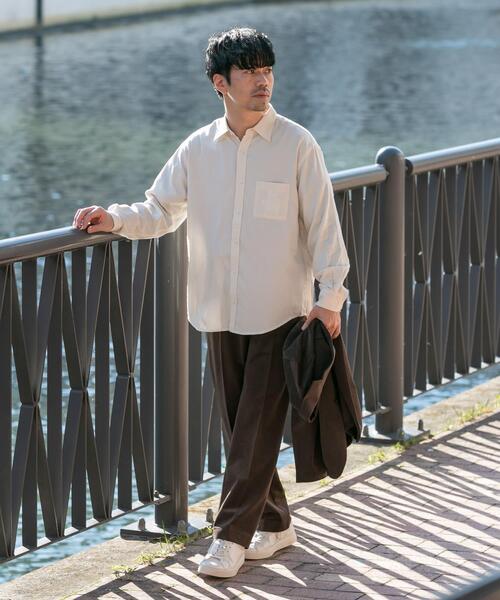 URBAN RESEARCH ROSSO MEN(アーバンリサーチロッソメン)の「『蓄熱 / XLサイズあり』アーバンリラックスサーモネルレギュラーシャツ(シャツ/ブラウス・メンズ・アイボリー/ブラック/ライトグレー/ダークブラウン/インディゴブルー/ネイビー・SMALL/MEDIUM/LARGE/X-LARGE)」の9枚目の写真