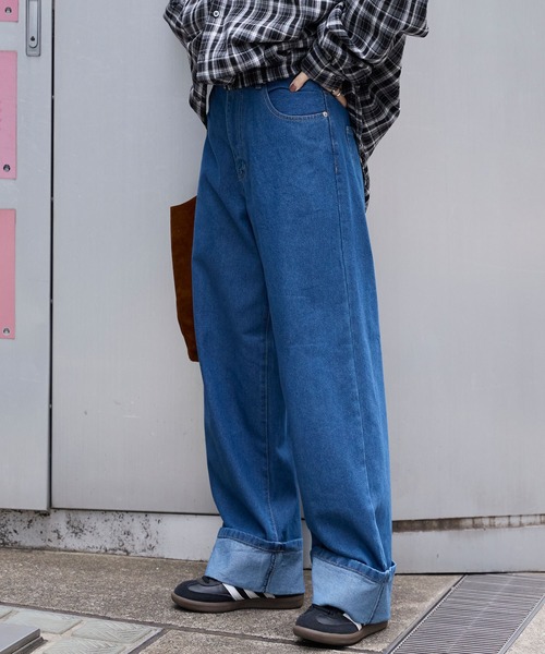 早いモノ勝ち‼️DIANTEリベットデザインルーズデニム 505ZX ルーズストレート デニムパンツ ジーンズ セットアップ対応