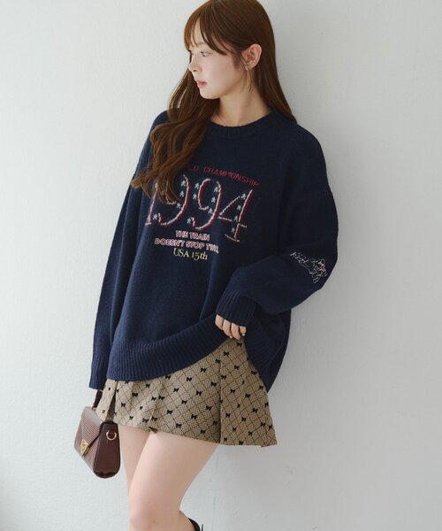 Another Branch olive des olive（アナザーブランチオリーブデオリーブ）の「USAニット（ニット/セーター・レディース・アイボリー/その他1/ネイビー/その他2・FREE）」の4枚目の写真