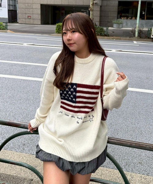 Another Branch olive des olive（アナザーブランチオリーブデオリーブ）の「USAニット（ニット/セーター・レディース・アイボリー/その他1/ネイビー/その他2・FREE）」の12枚目の写真