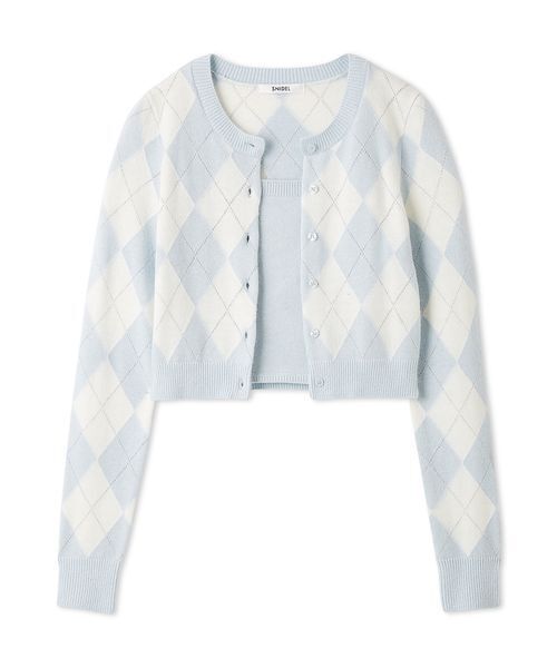 【SNIDEL】 アーガイルニットアンサンブル 新品 snidel （スナイデル）アーガイルニットアンサンブル 25秋冬