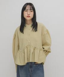 KBF | アシンメトリースイッチングブラウス(シャツ/ブラウス)