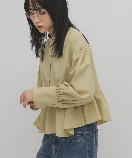 KBF（ケイビーエフ）の「アシンメトリースイッチングブラウス（シャツ/ブラウス・レディース・イエロー系その他/アイボリー/チャコールグレー・ONE）」の13枚目の写真