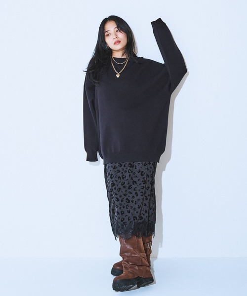 JEANASIS（ジーナシス）の「レーストリムサテンキャミドレス/604736（ワンピース・レディース・オフホワイト/ブラック系その他・FREE）」の2枚目の写真