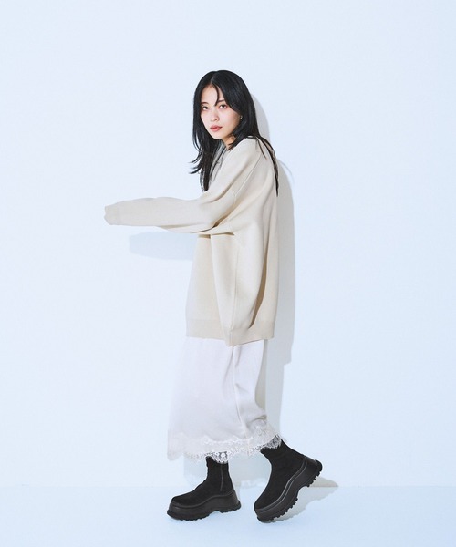 JEANASIS（ジーナシス）の「レーストリムサテンキャミドレス/604736（ワンピース・レディース・オフホワイト/ブラック系その他・FREE）」の13枚目の写真