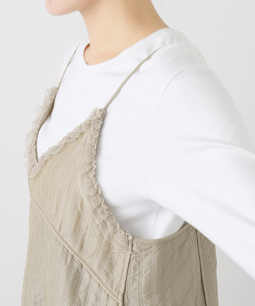 AP STUDIO（エーピーストゥディオ）の「【StandAlone/スタンド アローン】LACE TRIMMED SMOCKING TOP（キャミソール・レディース・カーキ・FREE）」の20枚目の写真