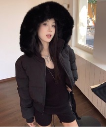 gossip！ロサンゼルス（ゴシップロサンゼルス）の「【秋冬新作】 フェイクファーフード付き中綿ブルゾンY2K（ブルゾン）」