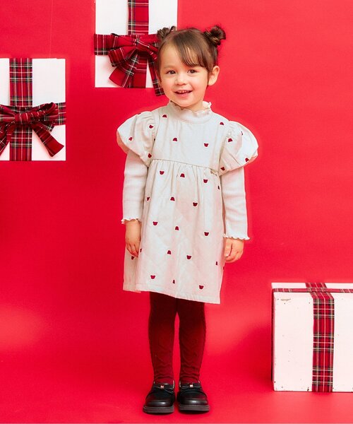 apres les cours(アプレレクール)の「tiny bear キルト刺繍ワンピース(ワンピース・キッズ・アイボリー・80/90/100/110/120)」の4枚目の写真