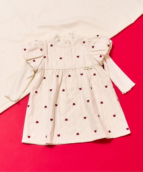 apres les cours(アプレレクール)の「tiny bear キルト刺繍ワンピース(ワンピース・キッズ・アイボリー・80/90/100/110/120)」の8枚目の写真