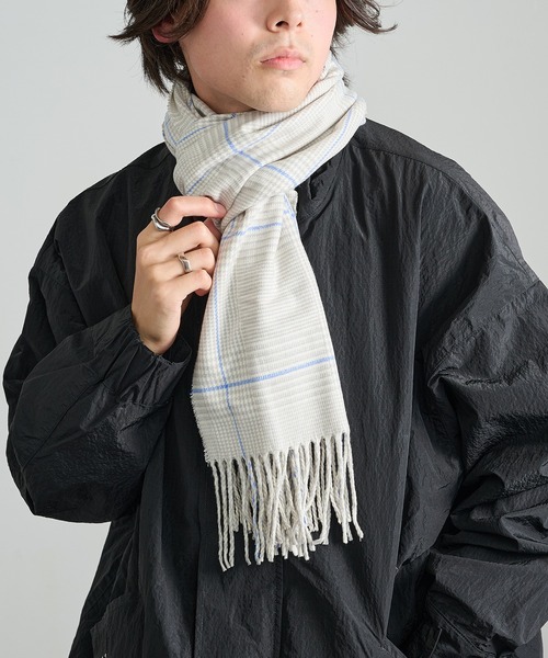 セール】【SETUP7】カシミヤタッチ グレンチェックマフラー FTL