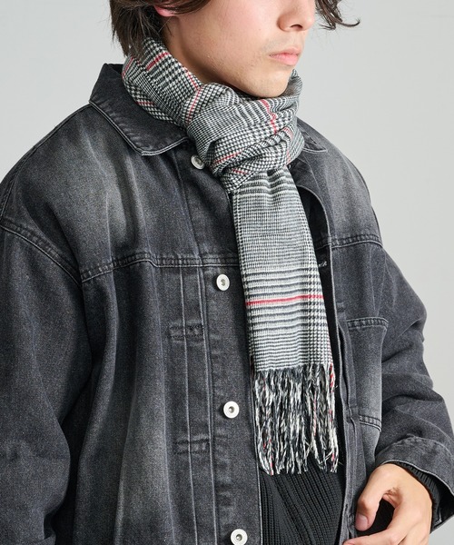 セール】【SETUP7】カシミヤタッチ グレンチェックマフラー FTL