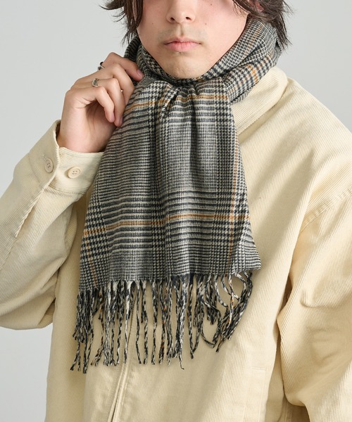 セール】【SETUP7】カシミヤタッチ グレンチェックマフラー FTL