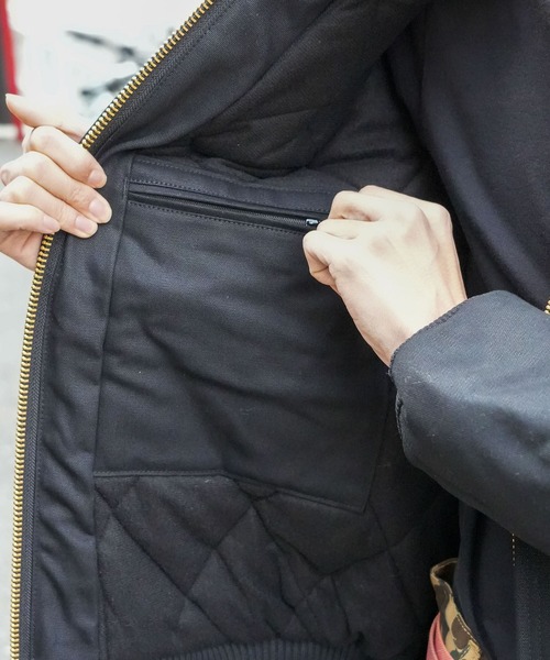 Carhartt（カーハート）の「【Carhartt/カーハート】 フランネル ダックアクティブパーカー J140（ブルゾン・メンズ・ブラック・LARGE/X-LARGE/MEDIUM）」の9枚目の写真
