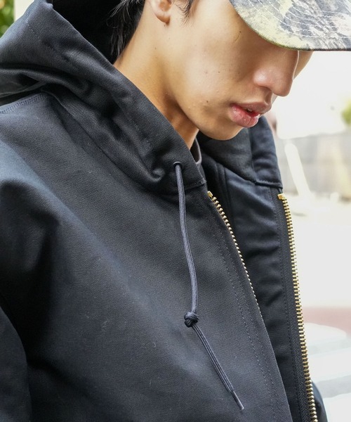 Carhartt（カーハート）の「【Carhartt/カーハート】 フランネル ダックアクティブパーカー J140（ブルゾン・メンズ・ブラック・LARGE/X-LARGE/MEDIUM）」の8枚目の写真