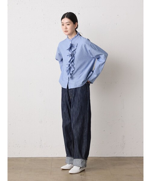 MidiUmi（ミディウミ）の「MidiUmi ハイウエストセルビッジデニム（その他パンツ・レディース・ブルー/ネイビー・1/2）」の6枚目の写真