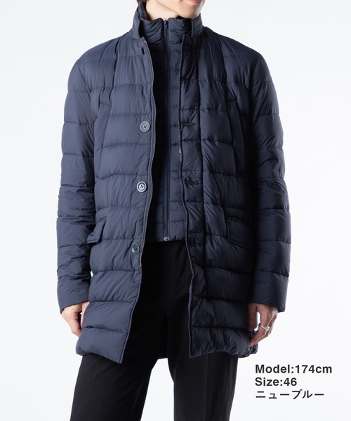 HERNO(ヘルノ)の「HERNO DOWN JACKET ヘルノ ダウンコート(ダウンジャケット/コート・メンズ・ネイビー系1/ブラック・50/44/48/46)」の3枚目の写真