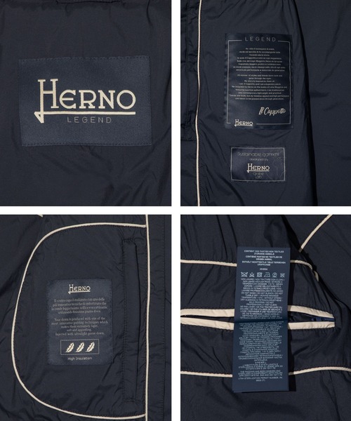HERNO(ヘルノ)の「HERNO DOWN JACKET ヘルノ ダウンコート(ダウンジャケット/コート・メンズ・ネイビー系1/ブラック・50/44/48/46)」の16枚目の写真
