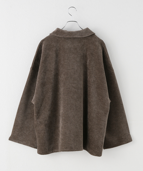 PROVOKE （プロヴォーク）の「【PROVOKE/プロヴォーク】 corduroy half zip プルオーバー（Tシャツ/カットソー・レディース・ブラウン・FREE）」の2枚目の写真