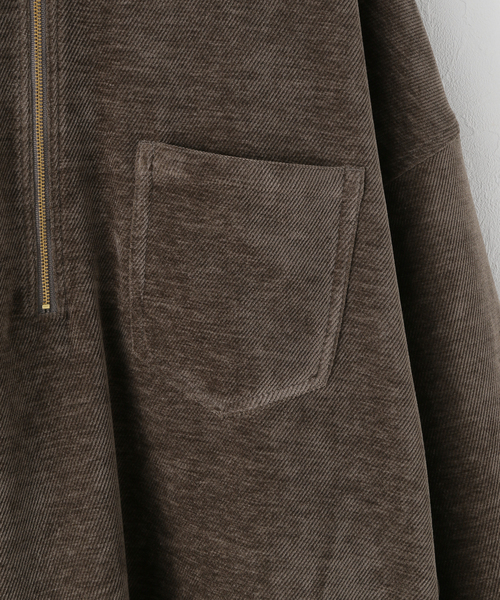 PROVOKE （プロヴォーク）の「【PROVOKE/プロヴォーク】 corduroy half zip プルオーバー（Tシャツ/カットソー・レディース・ブラウン・FREE）」の6枚目の写真