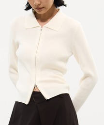 STUDIOUS | 【STUDIOUS/ステュディオス】ZIP UP POLO KNIT/ジップアップポロニット(ニット/セーター)