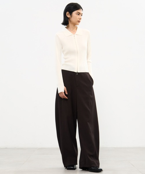 STUDIOUS(ステュディオス)の「【STUDIOUS/ステュディオス】ZIP UP POLO KNIT/ジップアップポロニット(ニット/セーター・レディース・ホワイト/ブラック・FREE)」の4枚目の写真