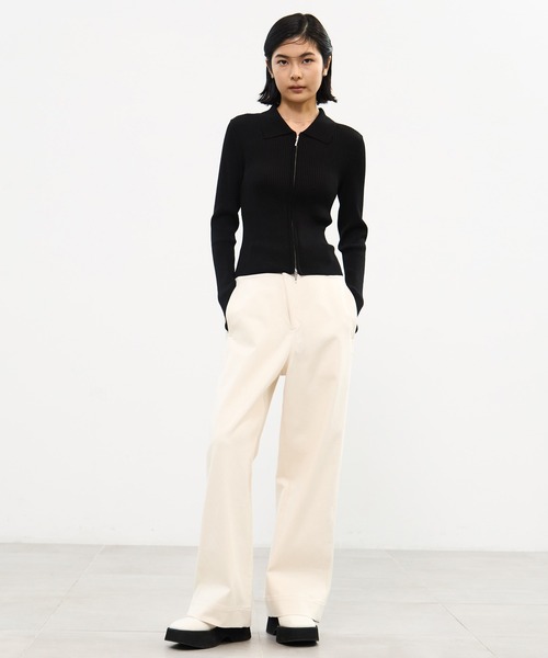 STUDIOUS(ステュディオス)の「【STUDIOUS/ステュディオス】ZIP UP POLO KNIT/ジップアップポロニット(ニット/セーター・レディース・ホワイト/ブラック・FREE)」の16枚目の写真