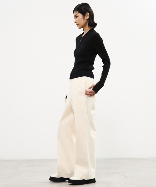 STUDIOUS(ステュディオス)の「【STUDIOUS/ステュディオス】ZIP UP POLO KNIT/ジップアップポロニット(ニット/セーター・レディース・ホワイト/ブラック・FREE)」の17枚目の写真