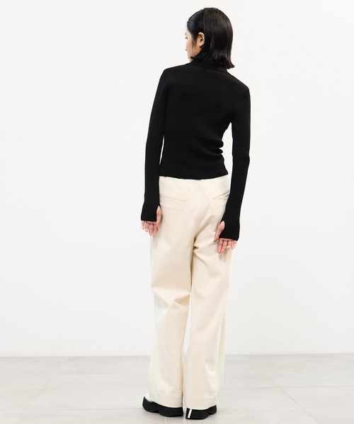 STUDIOUS(ステュディオス)の「【STUDIOUS/ステュディオス】ZIP UP POLO KNIT/ジップアップポロニット(ニット/セーター・レディース・ホワイト/ブラック・FREE)」の18枚目の写真